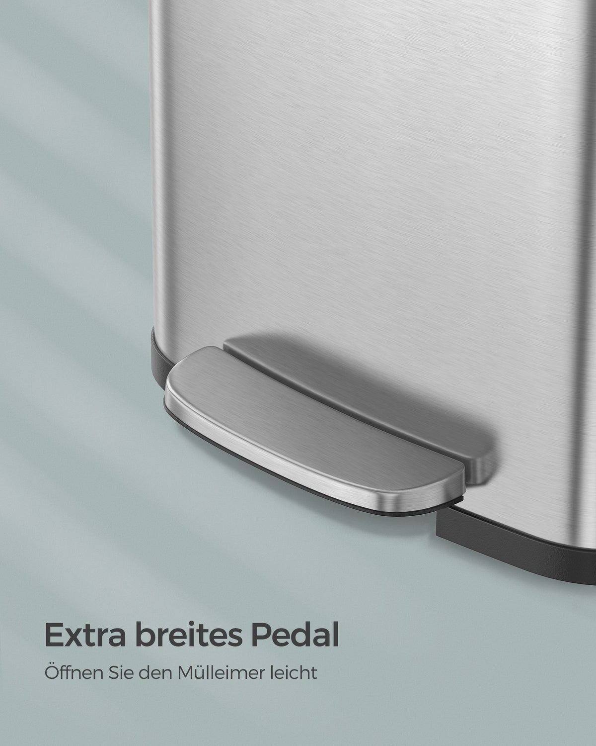 50L Metalen Pedaalemmer met Deksel en Geurfilter - SONGMICS