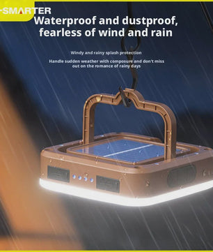 Draagbare Oplaadbare Solar Campinglamp met Powerbank Functie - Waterdicht & COB LED