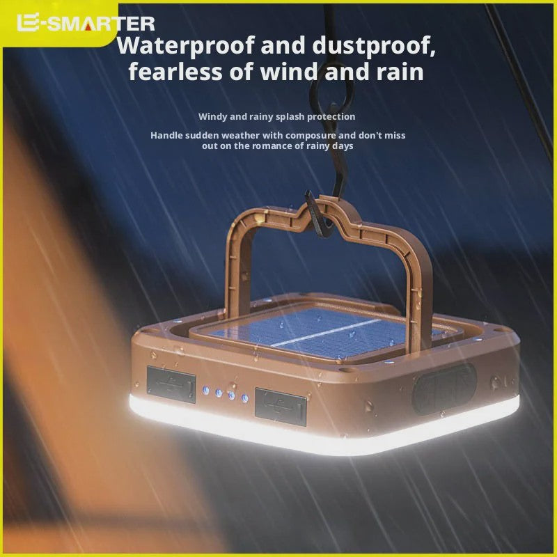 Draagbare Oplaadbare Solar Campinglamp met Powerbank Functie - Waterdicht & COB LED