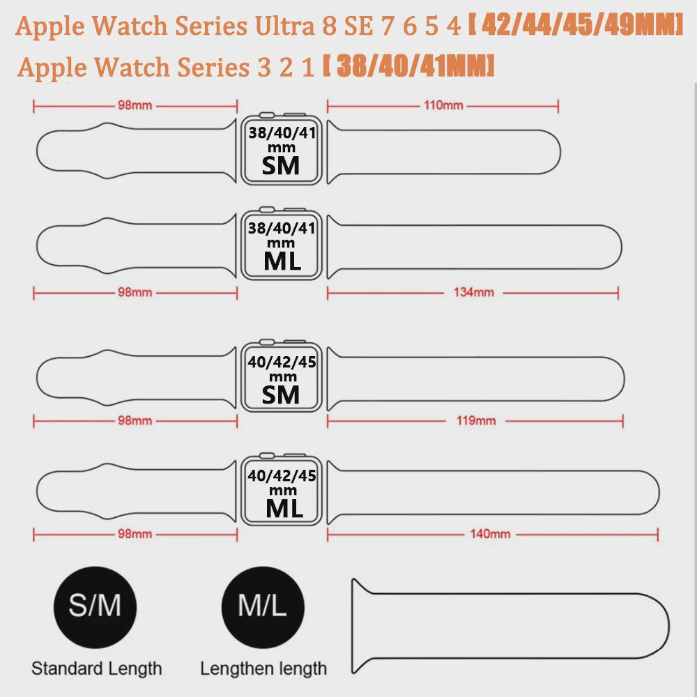 Sport Siliconen Bandje voor Apple Watch 38-49mm - Serie 1 t/m 11, SE, Ultra