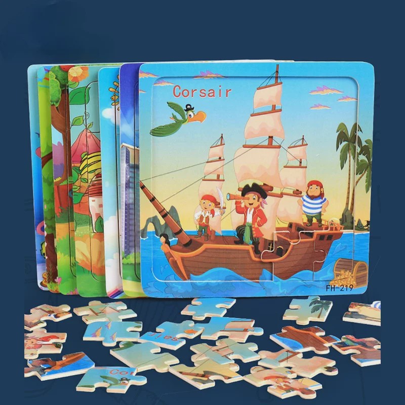 Houten 3D Puzzel Set - 20 Stuks - Dieren & Voertuigen - Educatief Montessori Speelgoed voor Kinderen 3-6 Jaar
