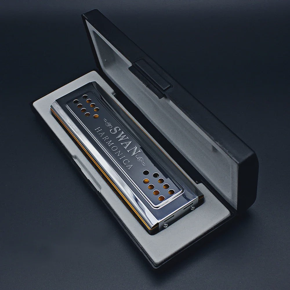 SWAN 24-Gats Tremolo Harmonica - Dubbelzijdig C/G Toets - Muziekinstrument