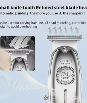 Kemei KM-1949 All Metal Hair Clipper & KM-2028 Shaver Set - Professioneel Draadloos Trimmer & Scheerapparaat