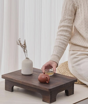 Houten Lage Tatami Tafel - Compact en Stijlvol voor Balkon, Woonkamer of Vensterbank