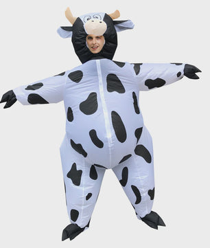 Opblaasbaar Koe Kostuum voor Volwassenen - Grappig Verkleedpak voor Feest & Halloween