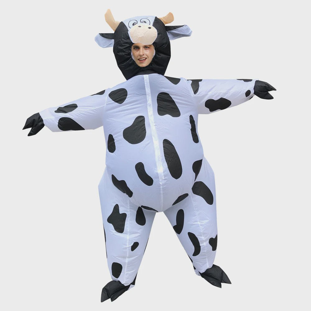 Opblaasbaar Koe Kostuum voor Volwassenen - Grappig Verkleedpak voor Feest & Halloween