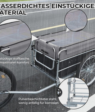 Robuuste Cargo Fietskar met 50 Kg Laadvermogen en Universele Koppeling - Ideaal voor Boodschappen en Transport