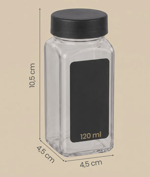24 Delige Set Glazen Kruidenpotjes 120ml met Shaker Insert - Keuken Organisatie