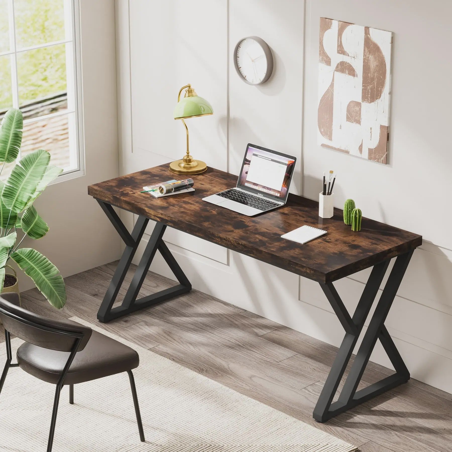 Modern 140cm Bureau met Z-Poot - Robuust Computerbureau voor Thuiswerken