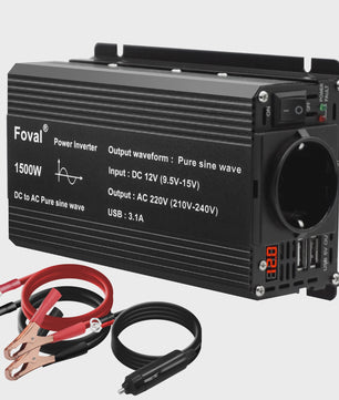 Pure Sine Wave Omvormer 12V DC naar 230V AC - 1500W tot 3000W met EU Stopcontact & USB