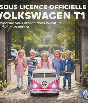 Officieel Gelicenseerde Volkswagen T1 Elektrische Kinderauto 12V met Dubbele Motor en Soft Start