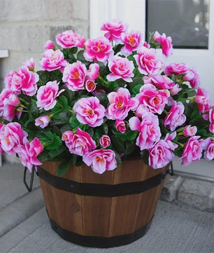 Kunst Azalea Struik Rood - UV-bestendig, Decoratieve Nepbloemen voor Buiten en Binnen