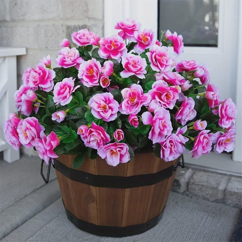 Kunst Azalea Struik Rood - UV-bestendig, Decoratieve Nepbloemen voor Buiten en Binnen