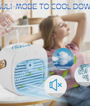 Draagbare Mini Airconditioner met Oplaadbare Batterij - Draadloze Koeler & Ventilator