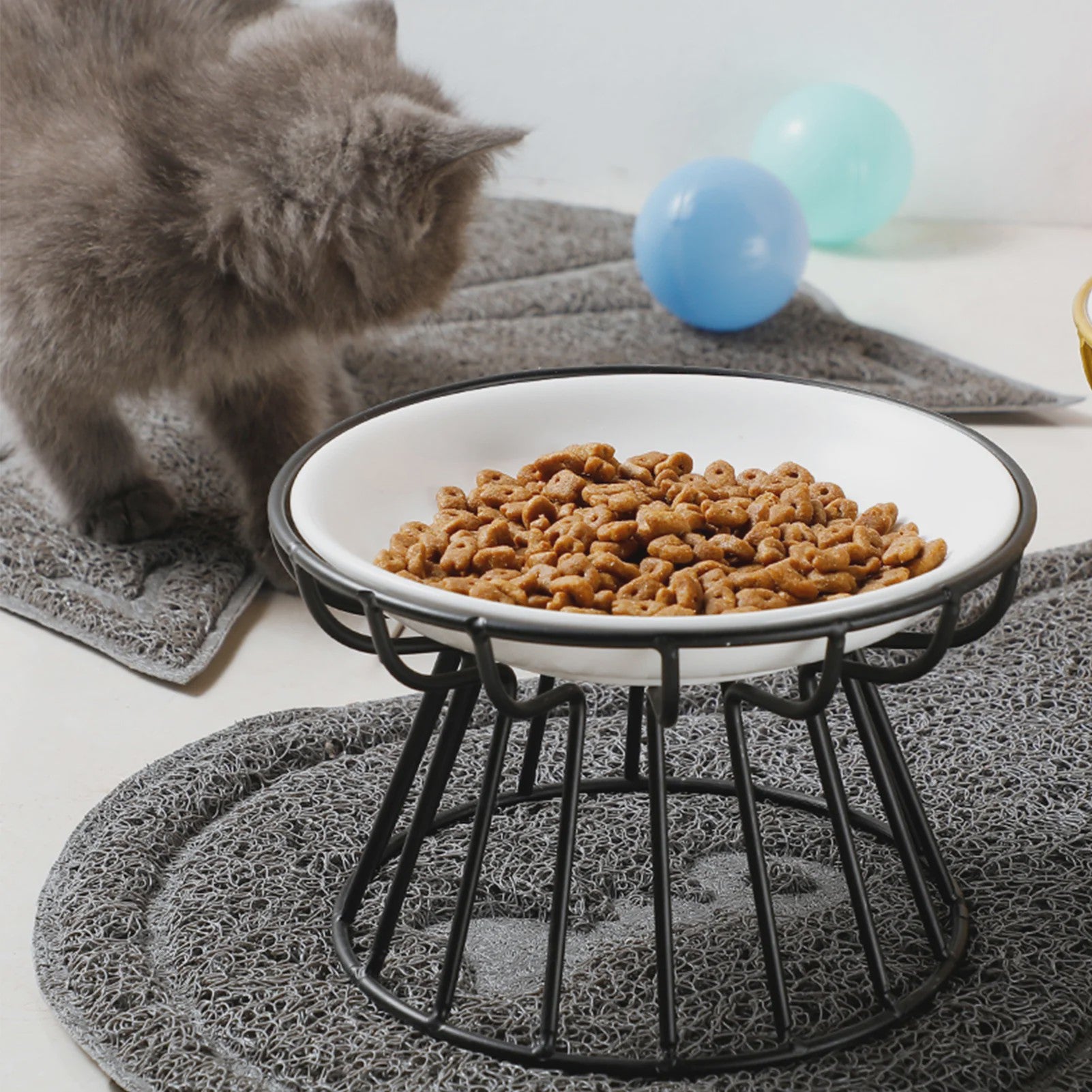 Keramische Verhoogde Voerbak & Waterbak op Standaard voor Katten en Honden