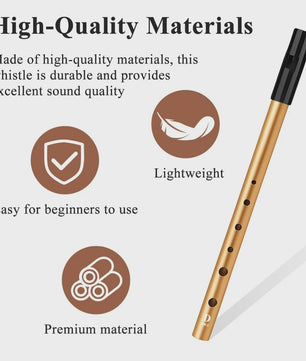 Miwayer Ierse Tin Whistle - 6 Gaten Fluit in C/D Toets - Folk Muziekinstrument voor Beginners