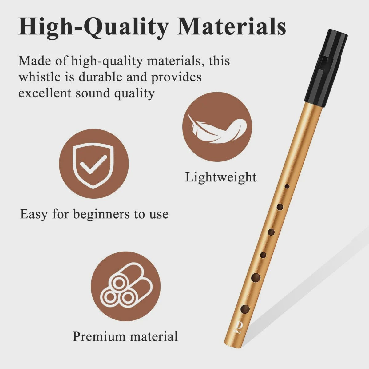 Miwayer Ierse Tin Whistle - 6 Gaten Fluit in C/D Toets - Folk Muziekinstrument voor Beginners