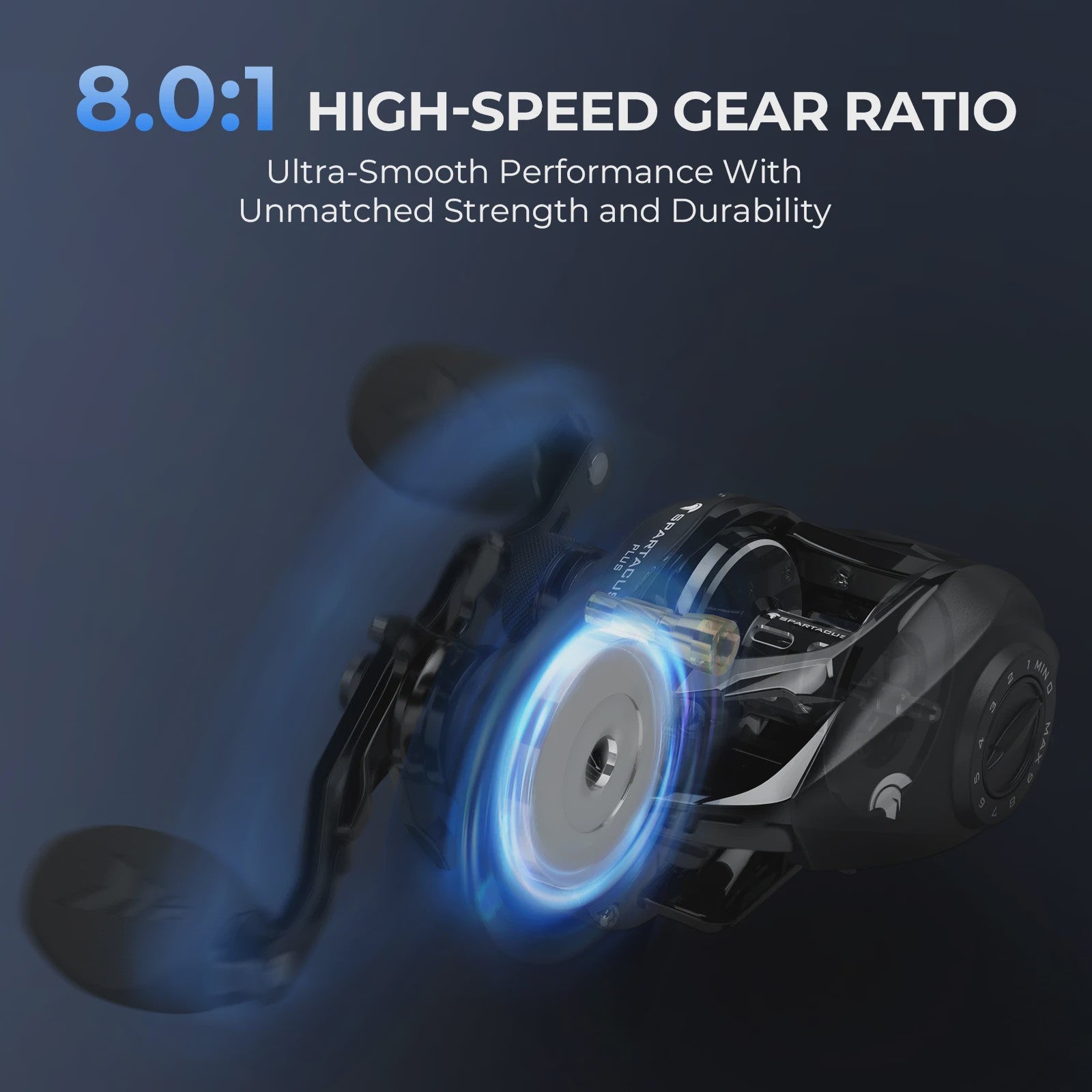 KastKing Spartacus II Plus Baitcasting Reel - Ultralicht 170g, 8.0:1 Ratio, 8KG Max Drag