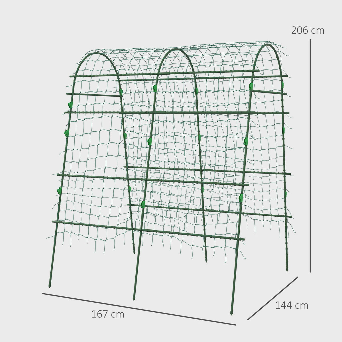 Stevig Klimplantenrek met Netting - Verstelbaar Tuinframe voor Groenten, Fruit en Meer - Groen