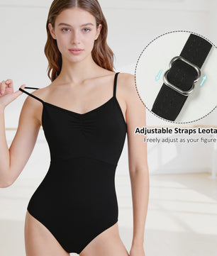 Verstelbaar Dans Leotard Dames met Mesh Rug en Borstvoering - Ballet & Danskleding