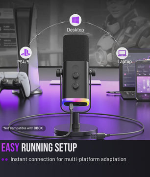FIFINE AM8 Dynamische USB/XLR Microfoon met Touch Mute & RGB