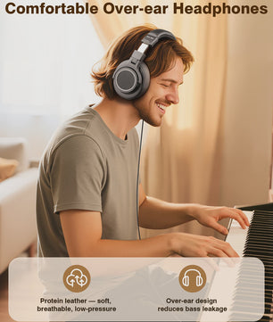 New Bee Studio DJ Koptelefoon met Microfoon - Over-Ear Hi-Res Monitor Headset