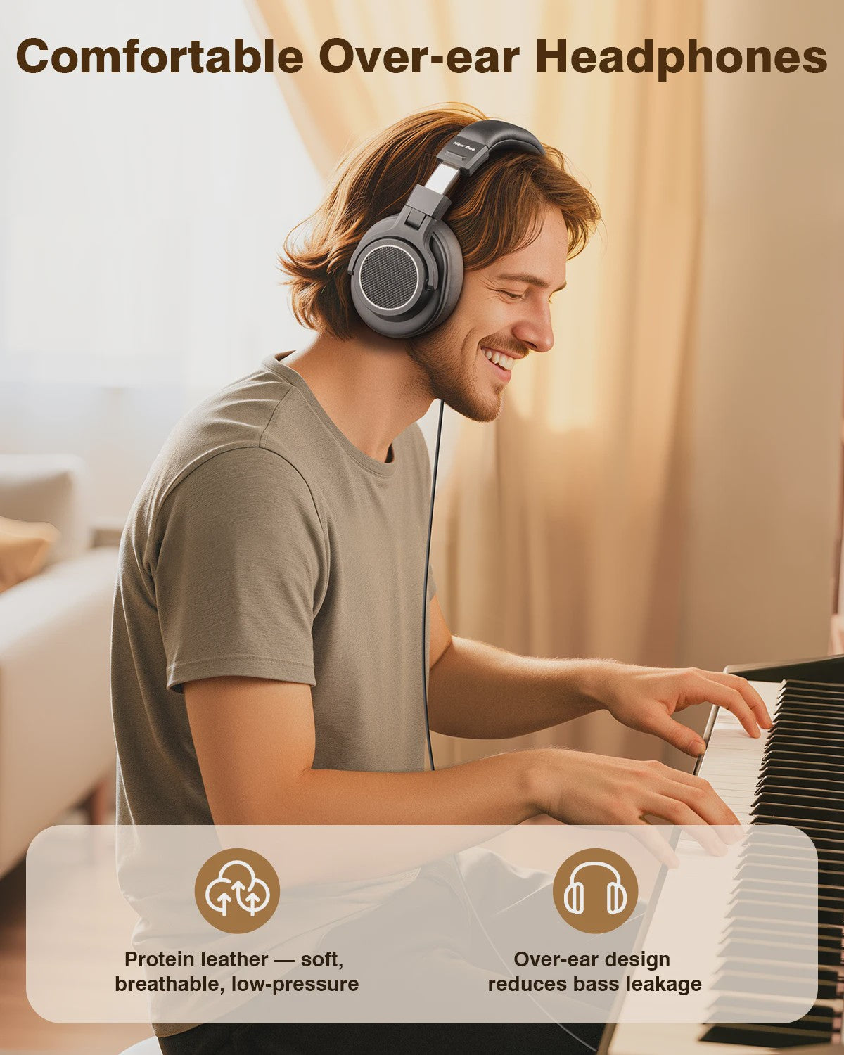 New Bee Studio DJ Koptelefoon met Microfoon - Over-Ear Hi-Res Monitor Headset