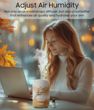 Luxe Glazen Aroma Diffuser met Nachtlampje - 100ml Ultrasone Luchtbevochtiger