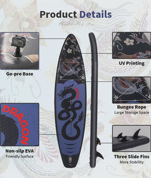 Feath-R-Lite Dragon Inflatable SUP Board 350cm - Compleet met Peddel, Pomp & Accessoires - 180kg Draagvermogen