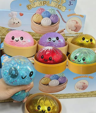 Glitter Dumpling Squishy: Zachte Stressbal voor Eindeloos Speelplezier