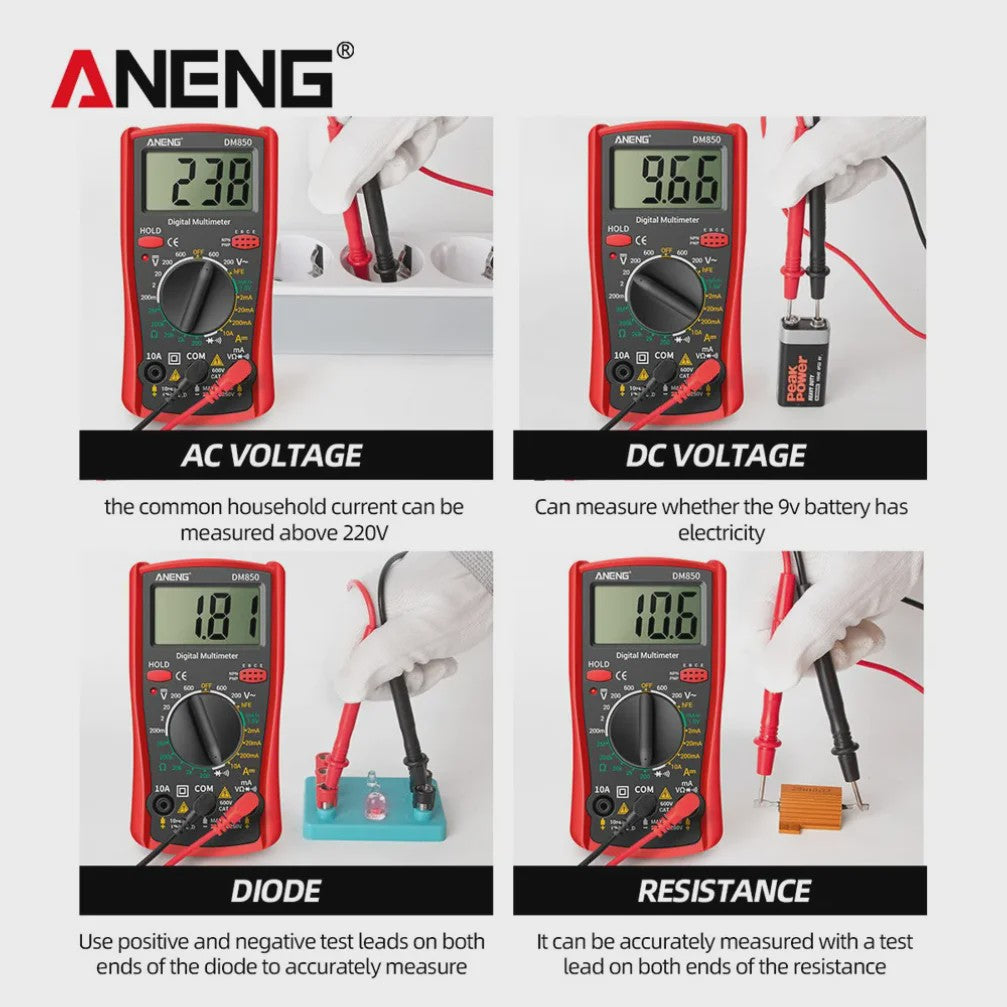 ANENG DM850 Digitale Multimeter - Professionele Spannings- en Stroomtester