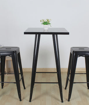 Set van 4 Industriële Barkrukken Metaal Zwart - 76cm Hoog