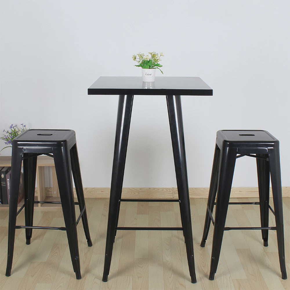 Set van 4 Industriële Barkrukken Metaal Zwart - 76cm Hoog