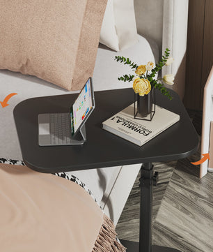 Verstelbare en Draaibare Bijzettafel - C-vormig Koffietafel voor Sofa en Bed