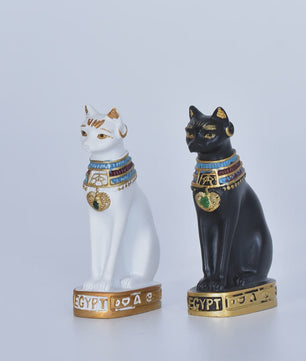 Elegante Egyptische Kattenbeeldjes - Retro Stijl & Sfeervolle Decoratie