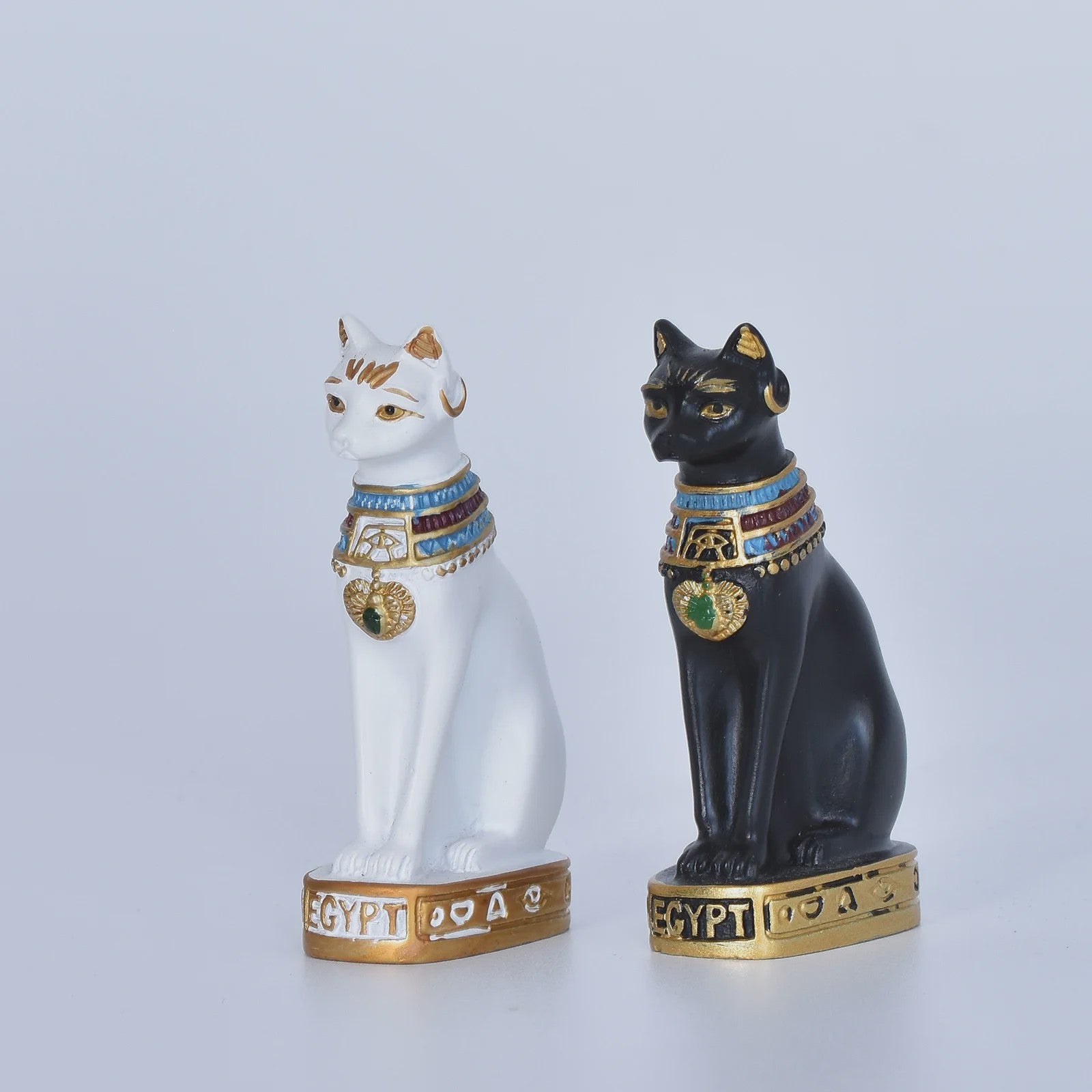 Elegante Egyptische Kattenbeeldjes - Retro Stijl & Sfeervolle Decoratie