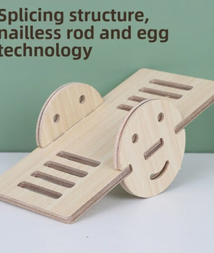 Houten Hamster Villa: Speelhuis met Klimplatform en Verhoogd Platform - Duurzaam Knaagdier Accessoire