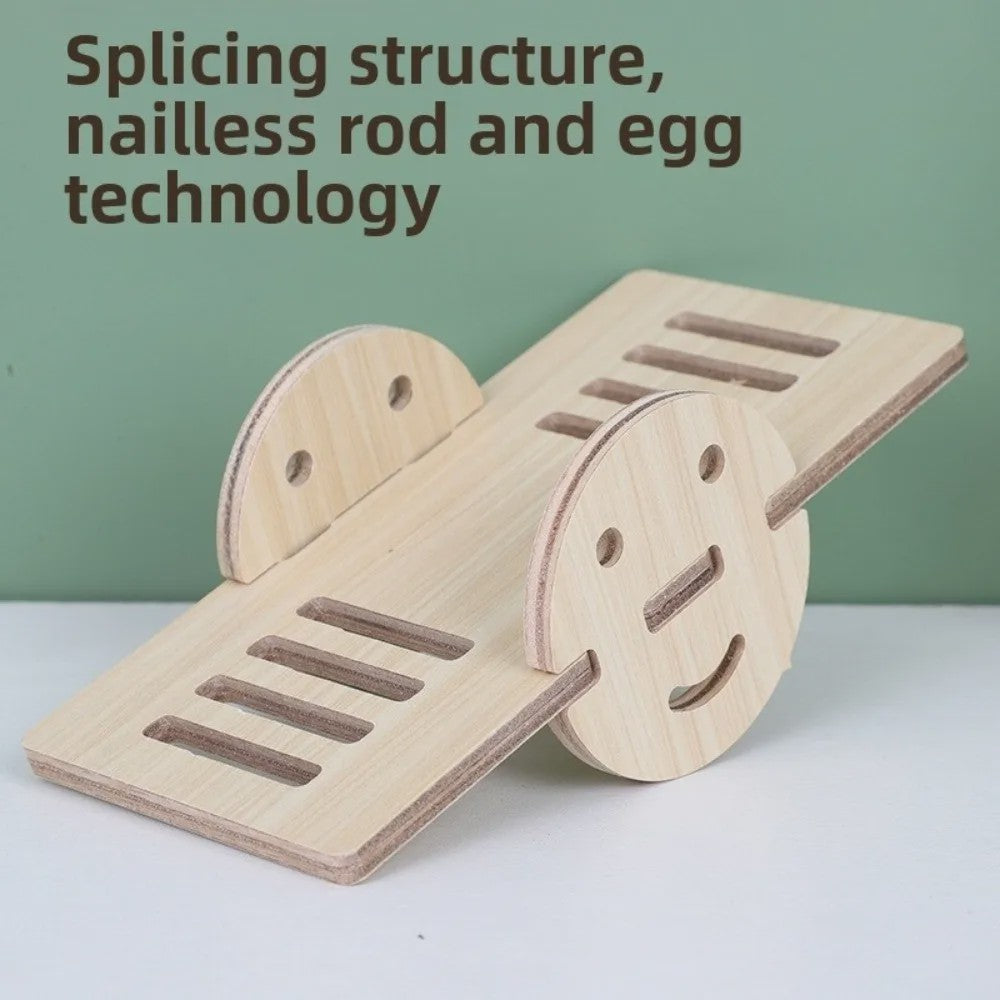 Houten Hamster Villa: Speelhuis met Klimplatform en Verhoogd Platform - Duurzaam Knaagdier Accessoire