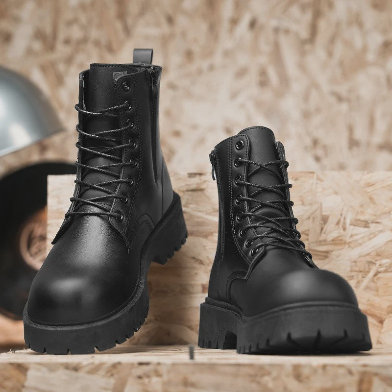 Unisex Leren Hoge Laarzen - Vier Seizoenen, Anti-slip & Comfortabel