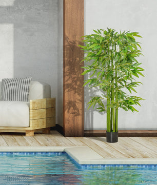 XL Kunst Bamboo Plant 1.60m - Realistisch met Dichte Bladeren en Pot