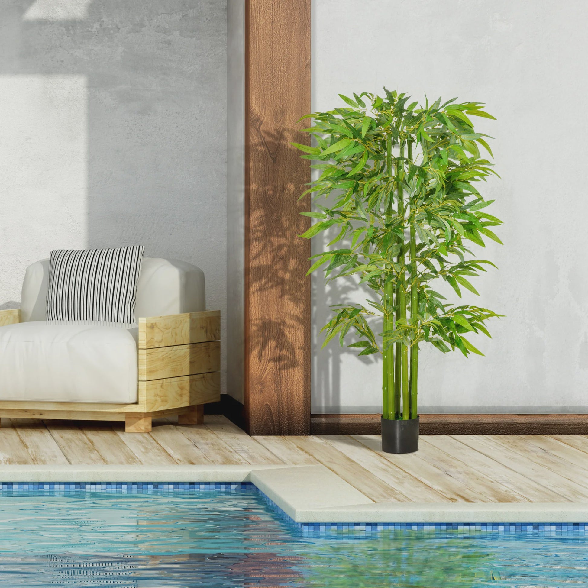 XL Kunst Bamboo Plant 1.60m - Realistisch met Dichte Bladeren en Pot