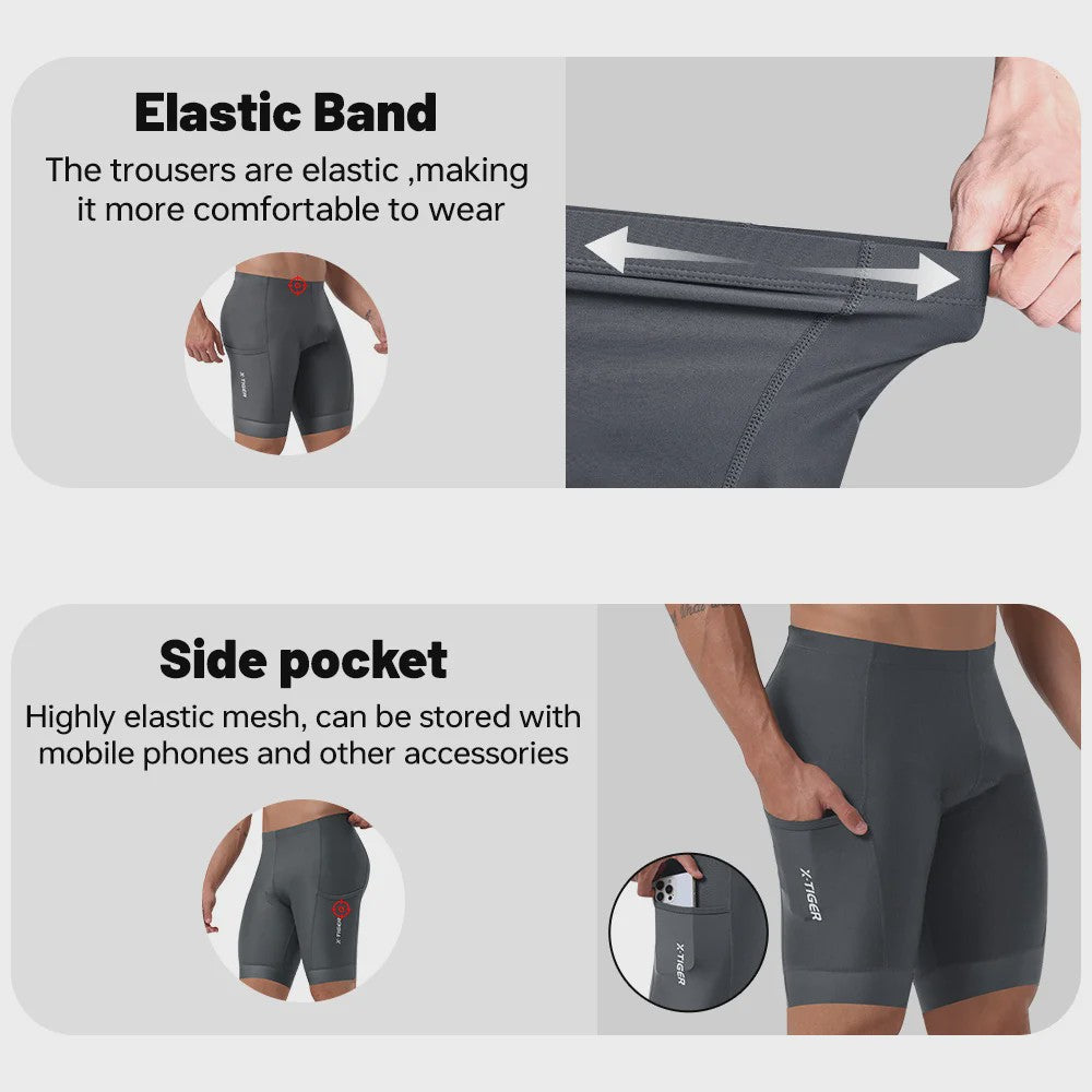 X-TIGER Premium Fietsbroek Heren met 5D Gel Pad - Ademend & Comfortabel