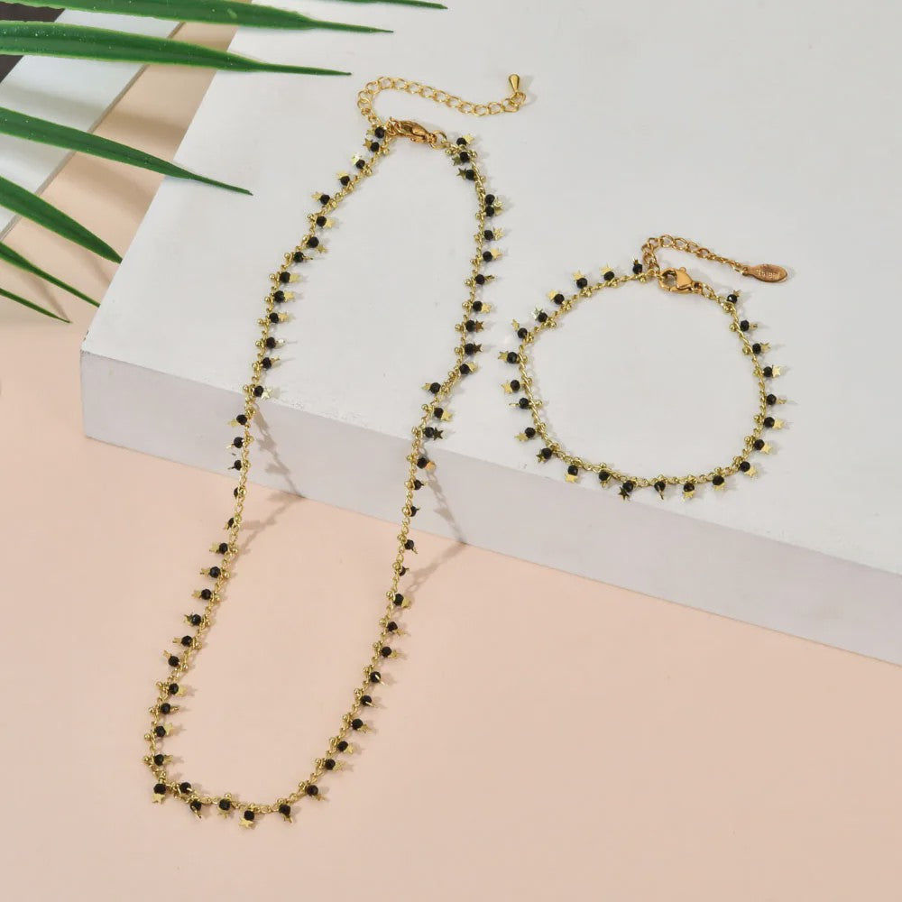 Bohemian Kralen Armband met Sterren & Tassel - Goudkleurig
