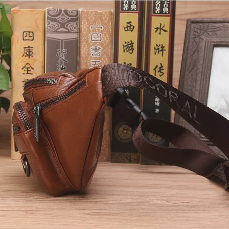 Luxe Leren Heuptas Heren - Retro Stijl Crossbody & Schoudertas