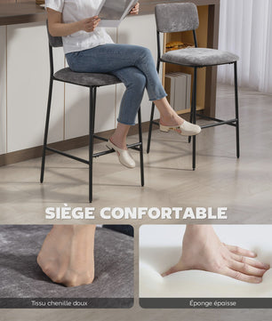 Set van 2 Luxe Barkerstoelen in Chenille Stof - Comfortabel en Stijlvol
