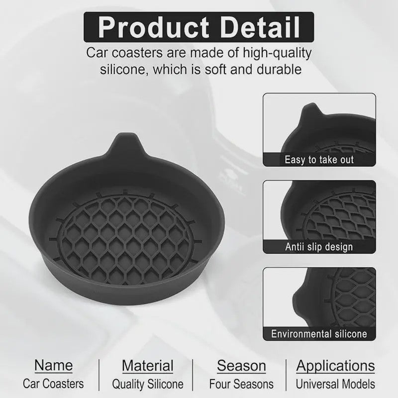 Siliconen Bekerhouder Matje Auto - Anti-slip & Waterdicht met Golfpatroon
