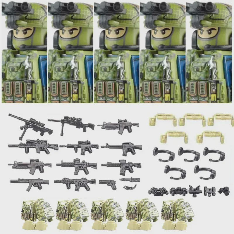 Bouwstenen Militaire Special Forces Commando Figuren met Wapens