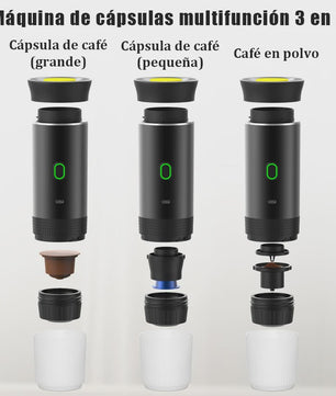 3-in-1 Draagbare Koffiemachine: Draadloos, Elektrisch & Compact voor Auto, Thuis & Camping