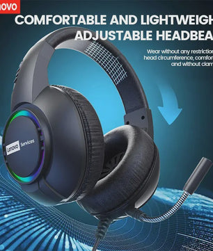 Lenovo E08 Gaming Headset: 7.1 Surround Sound, RGB, Microfoon voor PC & Laptop