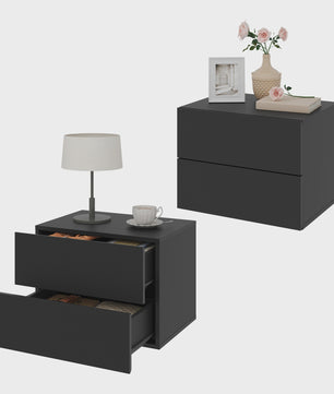 Zwevende Nachtkastje met Lade - Wandmontage - Modern Design (2 Stuks)
